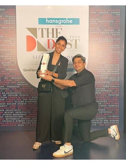 Another shot from the D-List 2023 awards, celebrating our inclusion among India's top designers.