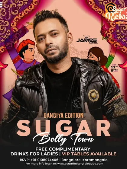 This poster for a Dandiya Edition party shows how I tailor events to a specific theme. We provided free dandiya sticks and encouraged ethnic wear to create an authentic Navratri celebration.