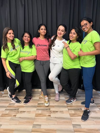 Our beautiful "Dancing DIVA's" with their instructor. This photo shows the supportive and encouraging environment of our ladies' batches.