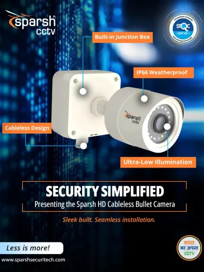 Security, simplified. Our HD Cableless Bullet Camera offers a sleek build and seamless installation with its built-in junction box. It also provides ultra-low illumination for clear night vision.