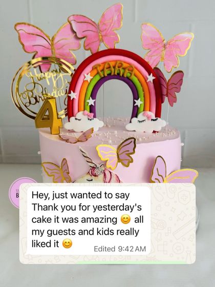The happy feedback for this unicorn cake says it all. It was a hit with both the kids and the guests!