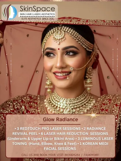 For the bride who wants to look her absolute best, we offer curated pre-bridal packages like our 'Glow Radiance' program. This plan combines advanced treatments like RedTouch Pro laser sessions and luminous laser toning to ensure your skin is flawless and camera-ready for your big day.