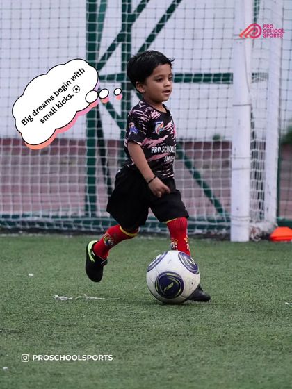 Monday Motivation: Big dreams begin with small kicks. One of our youngest players starts their football journey.