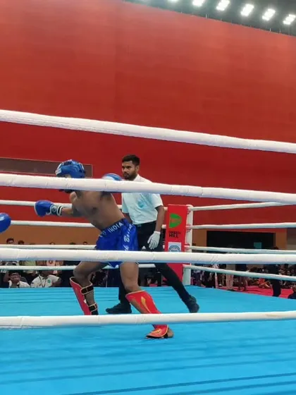 Competing on the national stage at the National Kickboxing Championship 2024 in Goa. Our senior athlete gives his all inside the ring, representing Mumbai with strength and honor.