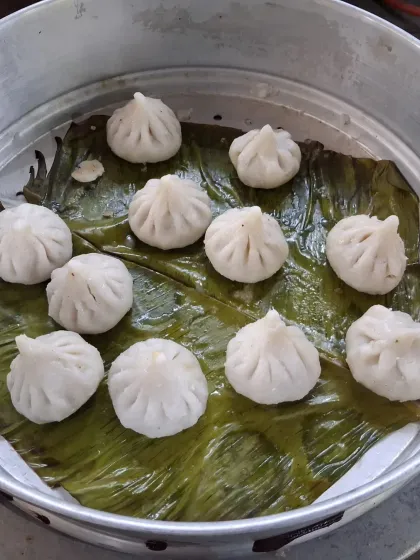 We also prepare special items for festive occasions. These are homemade Ukadiche Modak, steamed on turmeric leaves, which we made for a Ganesh Chaturthi celebration during a wedding event.