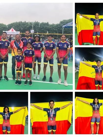 My club is a team of champions. This collage from the 61st National Championship shows our skaters with their haul of gold, silver, and bronze medals. We train together, we win together.