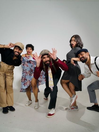 Another shot from a crew photoshoot. We focus on creating a fun, collaborative environment where everyone's individual style can shine.