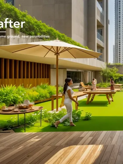 The result of thoughtful redevelopment at Girgaum Ekata CHS. What was once a constrained space is now a vibrant, green terrace, offering residents a place for relaxation and social gathering, proving that the same ground can yield new possibilities.
