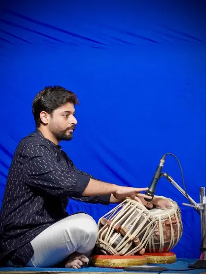 A candid shot from the 'Swaranubhuti' concert in Pen, Raigad, where I accompanied a vocal performance.