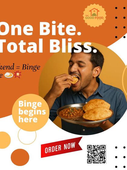 One bite, total bliss. The weekend means binge mode is on, and our delicious chole bhature is where the binge begins.