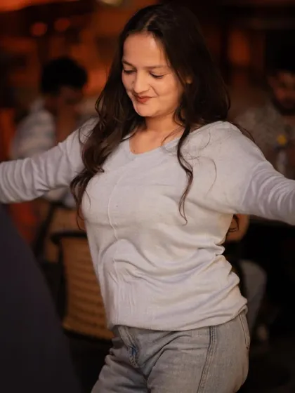 A guest enjoying the club music and good vibes at Perissa. My goal is to create a space where everyone can let loose.