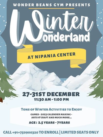 Poster for our "Winter Wonderland" camp at the Nipania center.