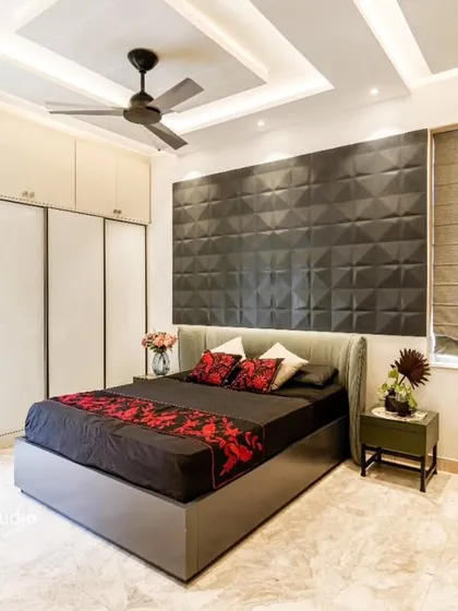 A bedroom should be a personal sanctuary. In this modern duplex, I used a dramatic 3D geometric panel as a headboard to create a focal point that is both bold and serene. Paired with clean lines and a minimalist aesthetic, it’s a space designed for rest, confidence, and character.