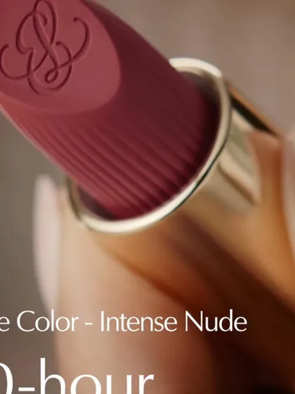 A close-up from the ad, showing how the nude nails work perfectly for a commercial beauty shoot.