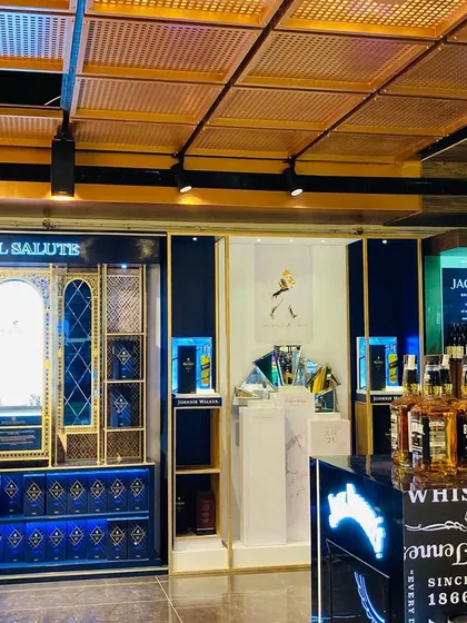 A look at the high-end displays in the retail space, where my audio installation provides even sound coverage throughout the entire store.