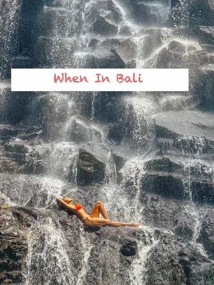 Finding a moment of pure bliss at the Kanto Lampo Waterfall in Bali. My retreats are not just about the yoga sessions; they are about the entire experience, including surrendering to the healing power of nature and simply being.