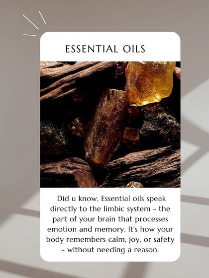 Did you know essential oils speak directly to the limbic system, the part of your brain that processes emotion and memory? It's how your body remembers calm, joy, or safety.