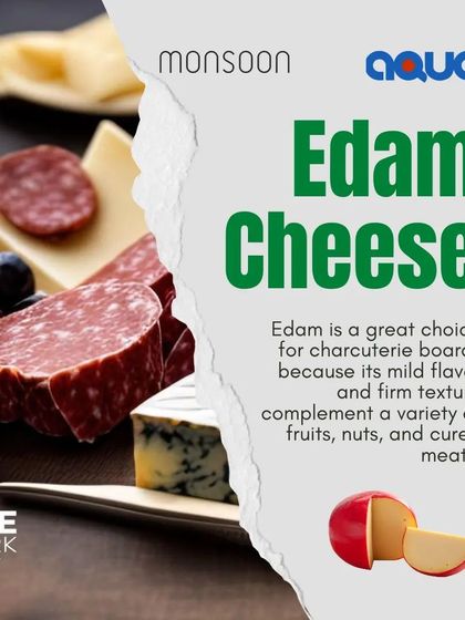 Showcasing Edam cheese, a great choice for charcuterie boards with its mild flavor and firm texture.
