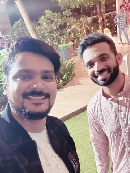 A great moment meeting cricketer Ajinkya Rahane. This was the second time I had the opportunity to perform at his society's event.