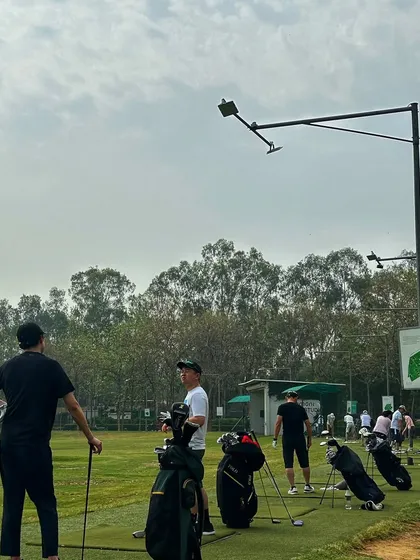 A group of friends enjoying a relaxed weekend session on the range.