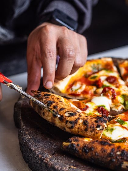 Sun-kissed flavours in every bite. I use scissors to cut my pizzas the traditional Italian way, which keeps the airy crust from being compressed.
