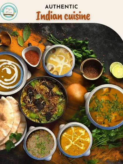 We bring the rich and diverse flavors of authentic Indian cuisine to your celebrations. This spread features a selection of our classic vegetarian dishes, including aromatic biryani, creamy dals, and flavorful paneer curries, all prepared with traditional spices and fresh ingredients.