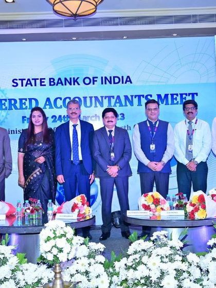 A group photo from the SBI Chartered Accountants meet where I was a Guest of Honour. My network and reputation in the financial sector provide a unique advantage for my consulting clients.