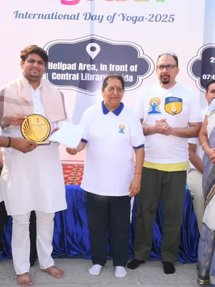 I was honored to be recognized for my contribution during the 'Yogotsav' event at Amity University. Such partnerships are a testament to my commitment to spreading the authentic art of living through yoga in the corporate and academic communities.