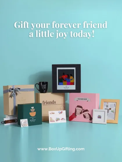 Gift your forever friend a little joy. My Friendship Day collection features a variety of curated boxes, personalized frames, and thoughtful cards.