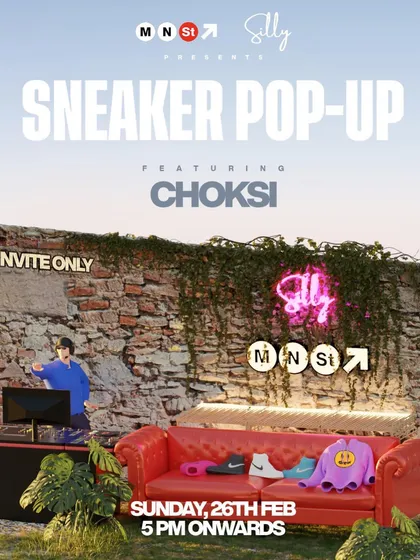 The invite for a sneaker pop-up with Mainstreet, where I provided the sounds. I love gigs that blend music with sneaker and street culture.