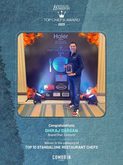 Congratulations to our Brand Chef, Dhiraj Dargan, for being named one of India's Top 10 Standalone Restaurant Chefs. His leadership and creativity are at the heart of our kitchen.
