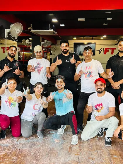 Another happy group photo from our Holi celebration at the gym. It is amazing to see everyone come together to mix fitness with festive fun.
