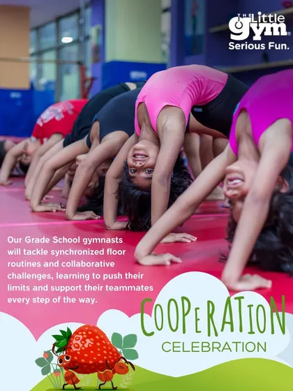 Teamwork makes the dream work. In our synchronized floor routines, children learn to move together, building not just physical strength and flexibility, but also focus and group coordination.
