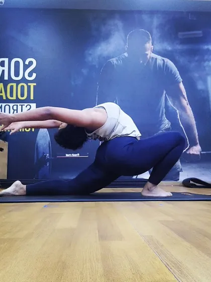 The Anjaneyasana, or low lunge, provides a deep stretch for the hip flexors and quadriceps. This is an essential pose for anyone who sits for long periods or is recovering from a lower-body injury.