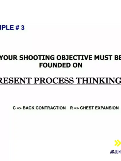 Principle #3: Your shot must be based on "present process thinking." We train archers to focus on the execution of the shot, not the outcome.