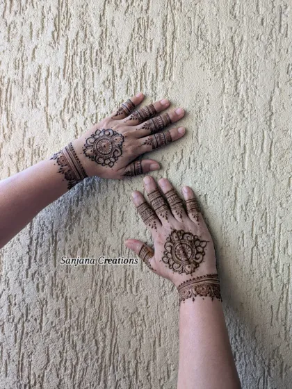 A simple yet elegant mandala design for Karwachauth.