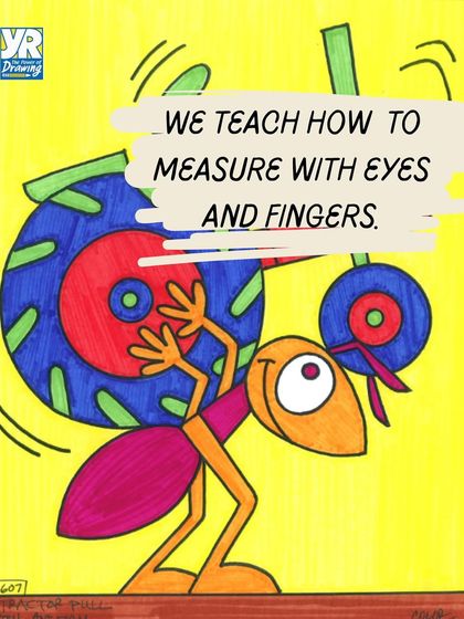 We teach students how to measure with their eyes and fingers, developing their sense of proportion and spatial awareness without relying on rulers.