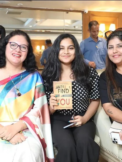 More happy faces from our meet with Kanchana Banerjee. Our members were thrilled to get their books signed and pose for a picture with the author of the gripping thriller.
