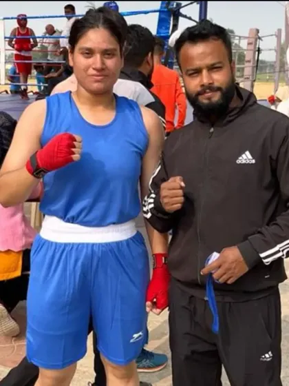 Our female champion Neha Saini after winning the Gold Medal at the U-19 CBSE National Championship. We train both male and female athletes for competitive success.