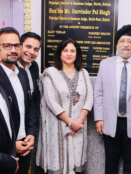 A group photo with Hon’ble Judges and the RCBA Executive Committee at the unveiling of the crèche plaque.