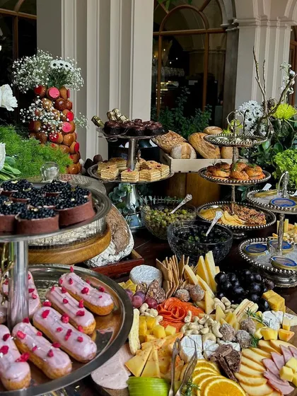 The full spread, a symphony of sweet and savory delights, perfect for a celebratory brunch.