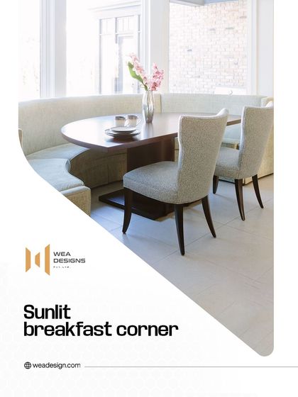 A sunlit breakfast corner is a must-have for a well-loved home. It's the perfect spot to start your day.