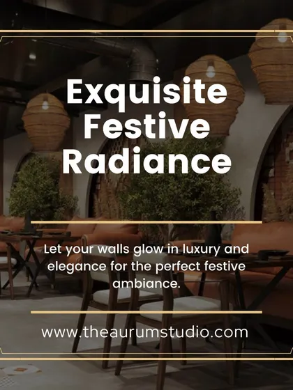 This image captures the exquisite festive radiance of a well-lit restaurant. The large wicker pendants create a warm, inviting ambiance, perfect for holiday gatherings.