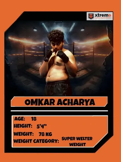 Fighter Profile: Omkar Acharya, an 18-year-old bringing power to the Super Welterweight division.