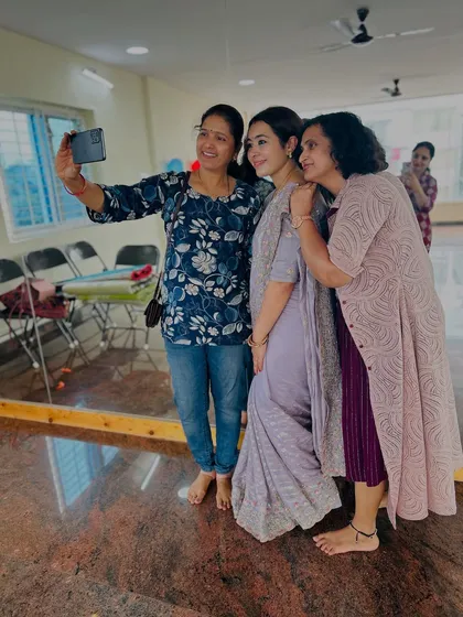 A happy moment captured with my students after our second-anniversary celebration. This is what Shree Yoga Academy is all about: a supportive family built on shared goals, positive energy, and lots of smiles.