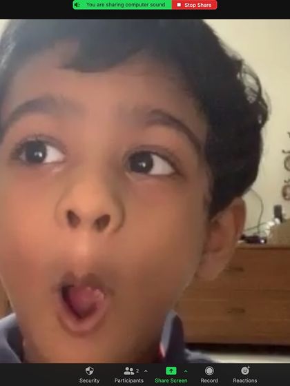 The expressions say it all. Online classes were a challenge, but we found ways to keep them engaging and personal.