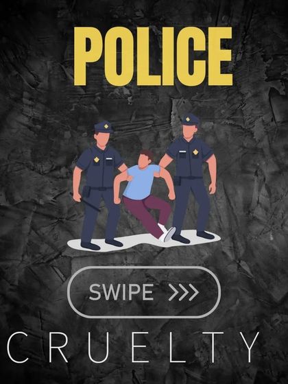 An introduction to the issue of police cruelty. This graphic serves as a lead-in to the video showing police action against protesting war widows in Rajasthan, framing the incident within the larger context of police brutality.