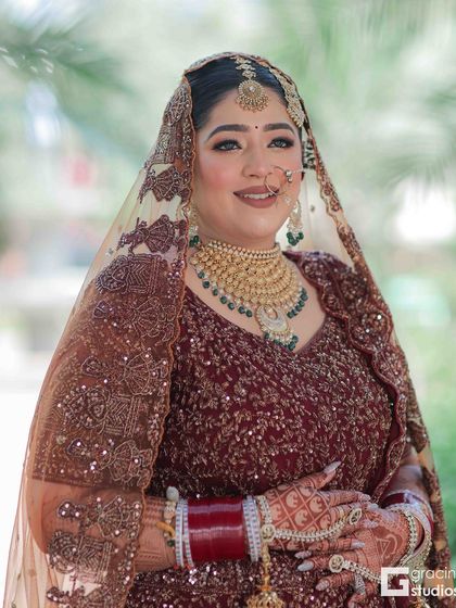 A flawless capture of my beautiful bride. The soft, dewy makeup looks stunning in the outdoor lighting.