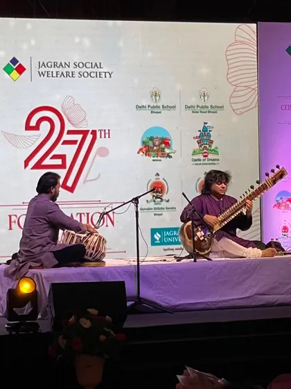 A collection of images from various concerts with the one and only Pandit Niladri Kumar ji. Whether on the sitar or his Zitar, every concert with him is a masterclass in creativity.