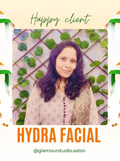 A happy and elegant client after her Hydra Facial. Her radiant skin enhances her graceful look.